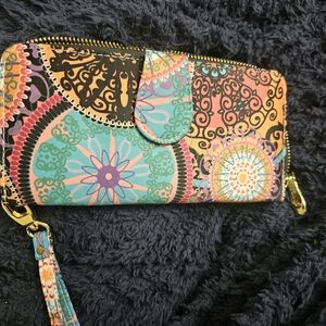 Bohemian Multicolor Wristlet Clutch